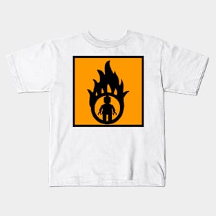 MINIFIG IN FLAME LOGO Kids T-Shirt